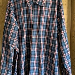 Men's Orvis Blue Plaid Shirt Size XLT